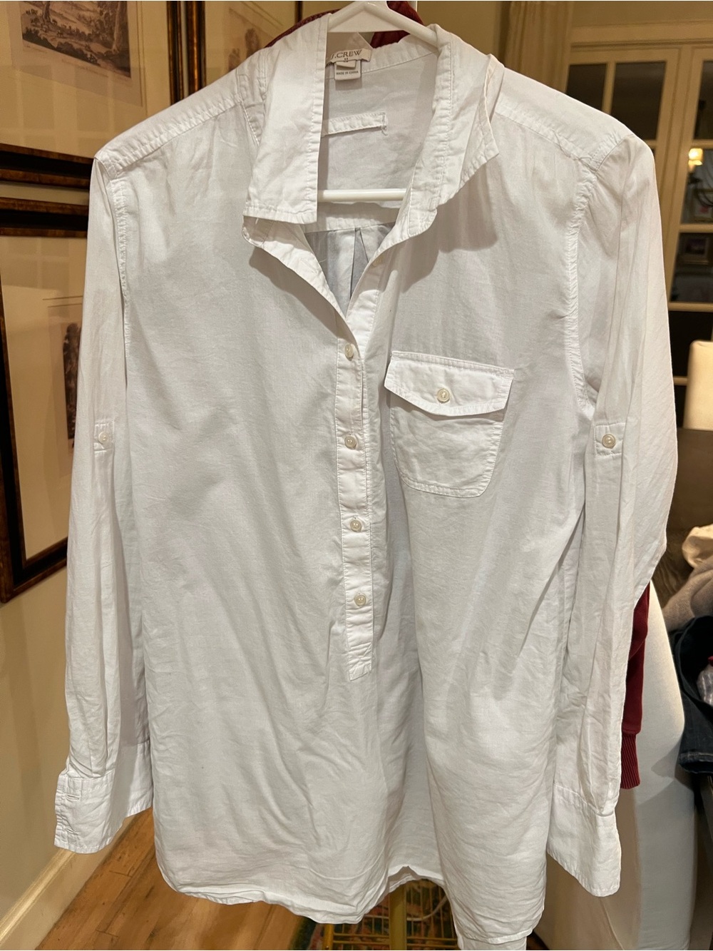 J. Crew White Button-Front women’s tunic